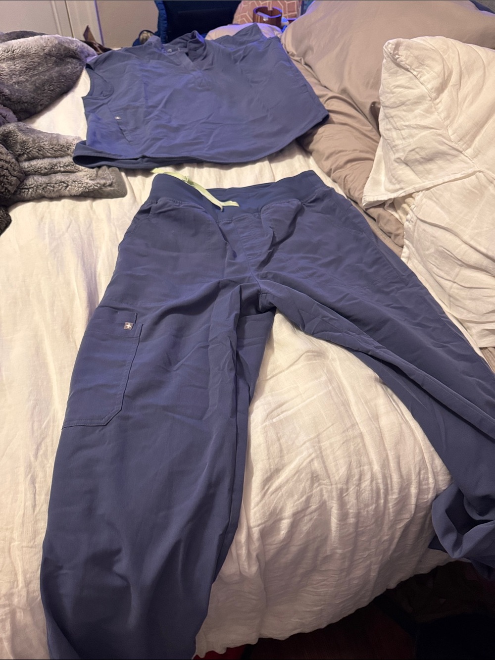 FIGS scrubs Isabel wide leg size large pant with Rafaela top in medium